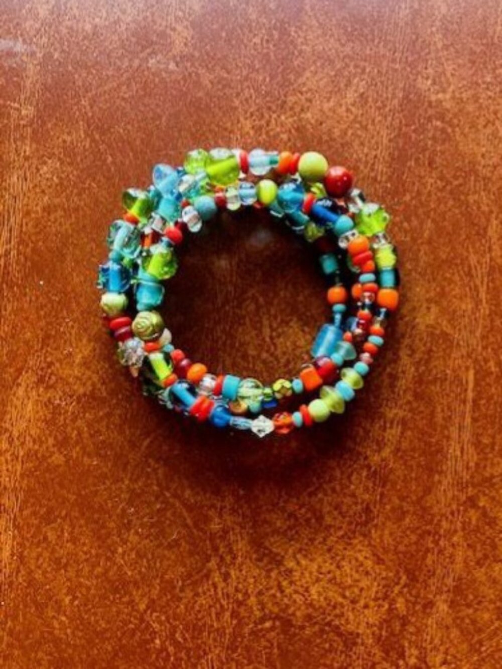 Vibrant Multicolored Wraparound Beaded Bracelet
